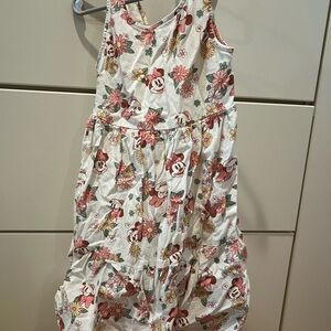 Disney Floral Print Dress with Pink and Green Accents